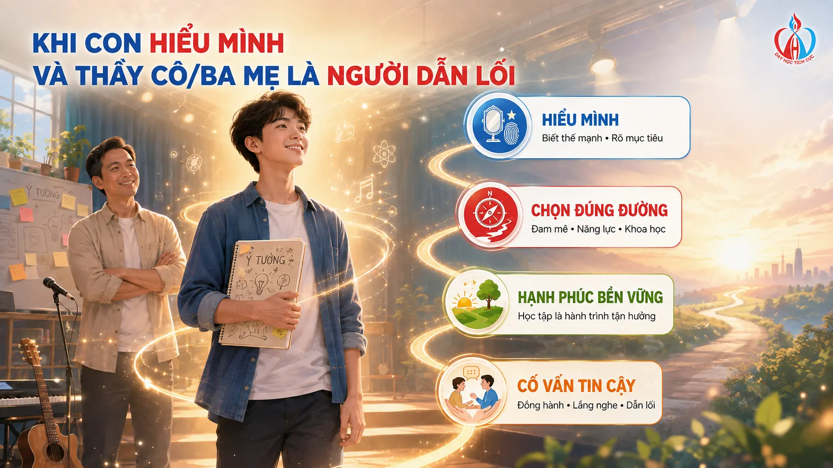 Khi con hiểu mình và Thầy Cô/Ba Mẹ là người dẫn lối: hiểu mình, chọn đúng đường, hạnh phúc bền vững, cố vấn tin cậy